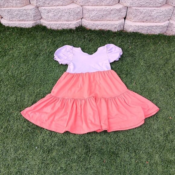 Little girls, Dot Dot Smile girls tier bell sleeve dress - Picture 7 of 15